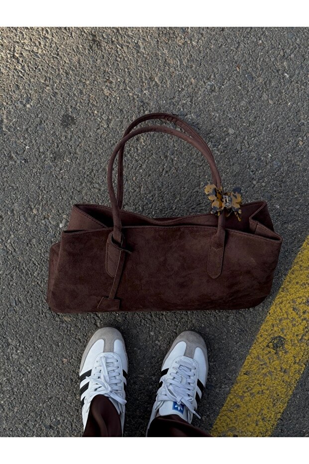 Row Acı Kahve Süet Kadın Çantası - 3