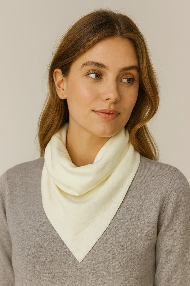 Tek Renk Triko Fular - 2