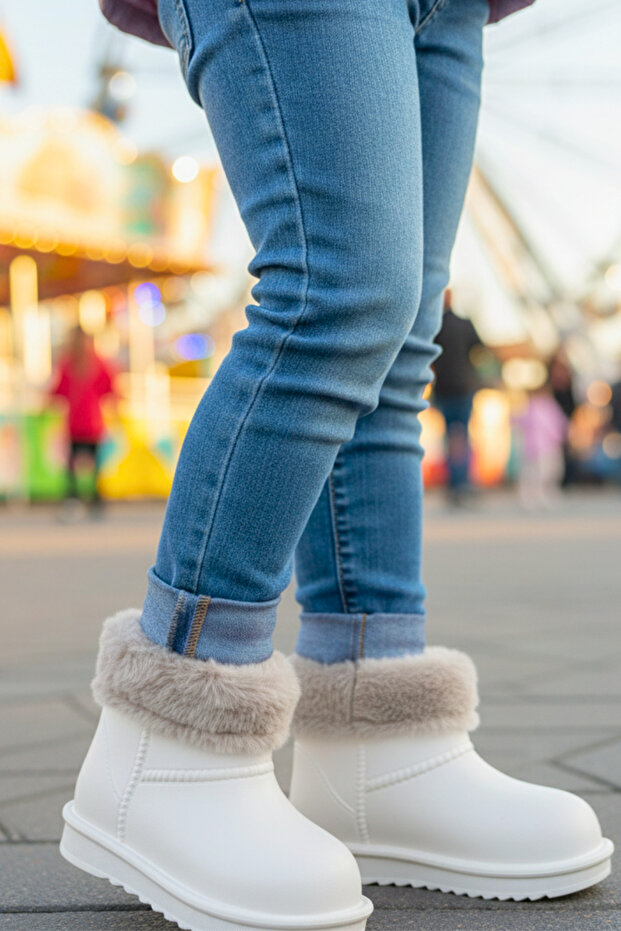 Kız Çocuk Peluşlu Kışlık Bot – Sıcak Astar, Kaydırmaz Taban, Suya Dayanıklı - 1