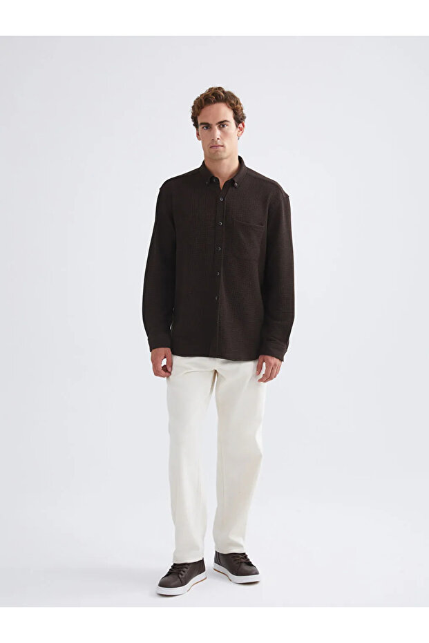 Regular Fit Uzun Kollu Erkek Gömlek - 3