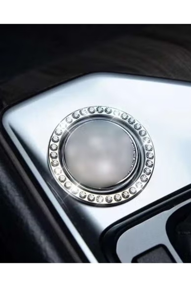 حلقة دائرية كريستالية لزر تشغيل السيارة حجر الراين قطعة واحدة - 6