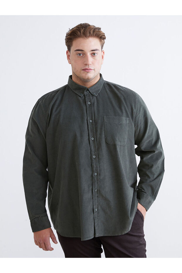 Esvab • Modern & Distinctive Standard Fit Long Sleeve Velvet Men's Shirt