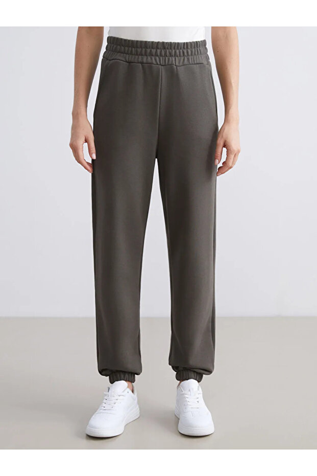 Beli Lastikli Kadın Jogger Eşofman Altı - 3