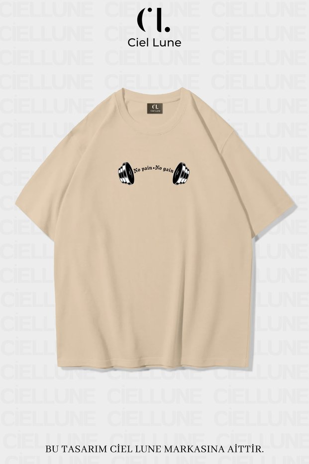 Unisex Women's and Men's No Rain No Gain Printed Special Design Oversize T-Shirt