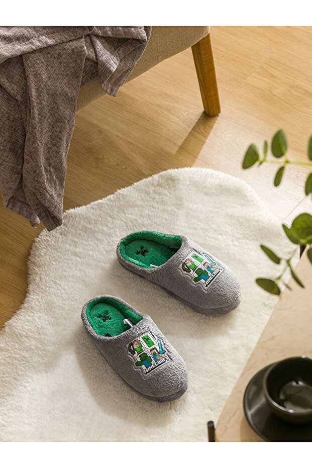 Minecraft Nakışlı Erkek Ev Terliği - 1