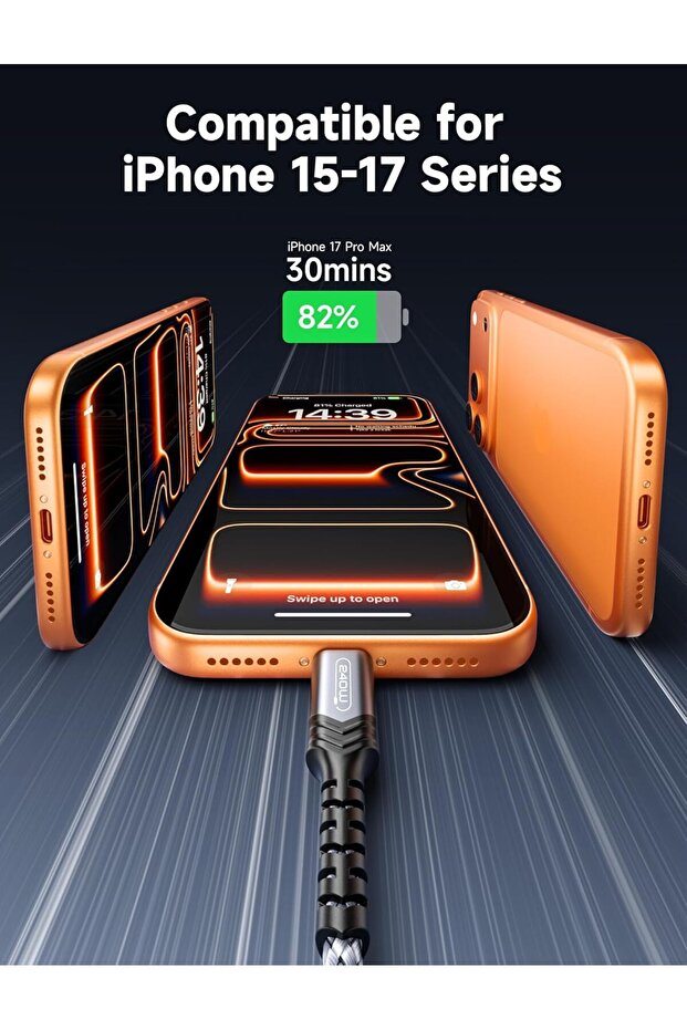 240W USB-C to USB-C Cable, 2m — Fast Charging (Gray Pixel) - 3