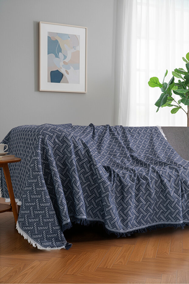 Bohemian Style Sofa Throw 170X220 cm – Fringed Tv Blanket & Decorative Sofa Cover