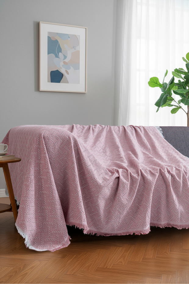 Bohemian Style Sofa Throw 170X220 cm – Fringed Tv Blanket & Decorative Sofa Cover