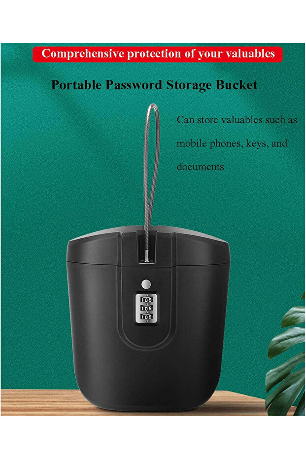 Portable Safe Box - Combination Security Case Lock Box with Code (Black) - 4