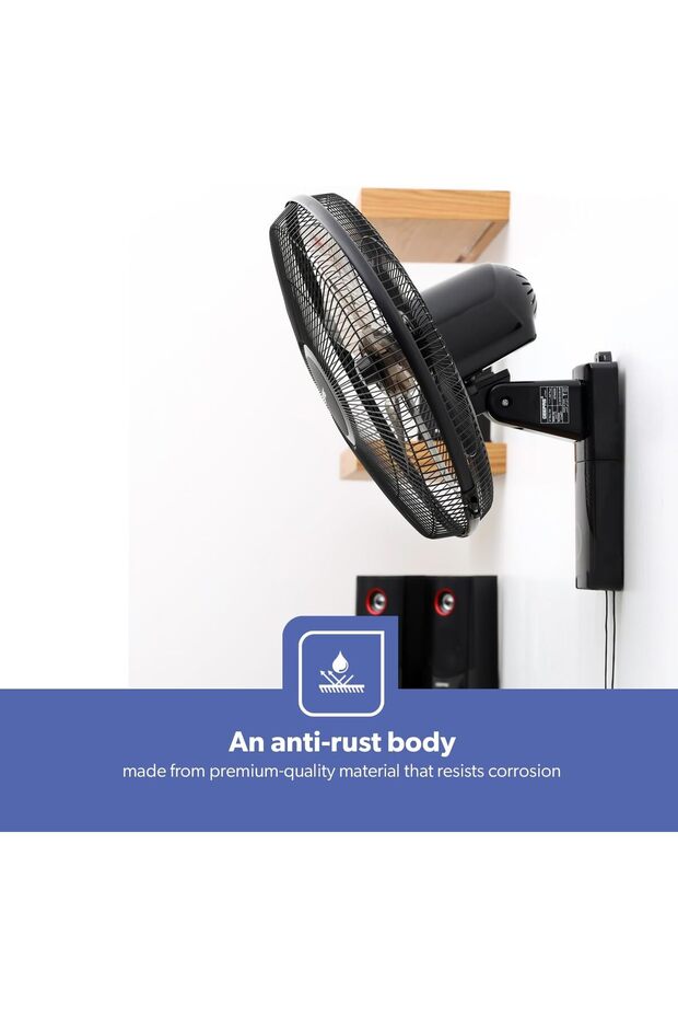 16-Inch Table Fan | 3 Speed Settings With Oscillating/Rotating And Static Feature | Electric - 3