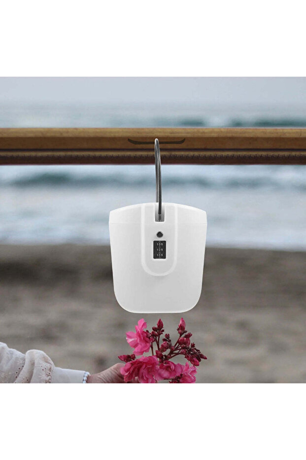 Portable Safe Box - Combination Security Case Lock Box with Code (White) - 4