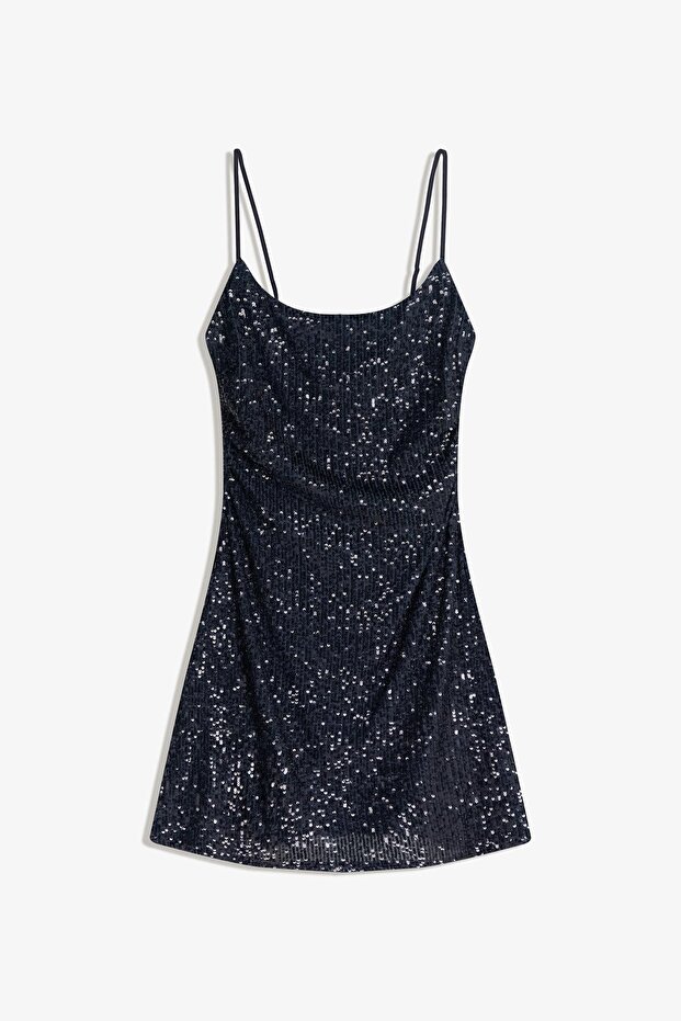 Pullu mini elbise - 2