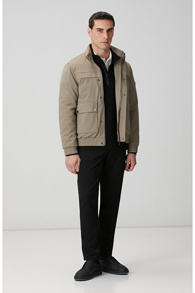 Siyah Dik Yaka Fermuarlı Sweatshirt - 3