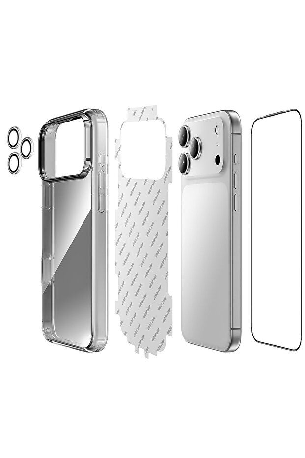 4-in-1 Defender Pack for iPhone 17 Pro , Anti-Shock Case, HD Clarity Glass - Clear