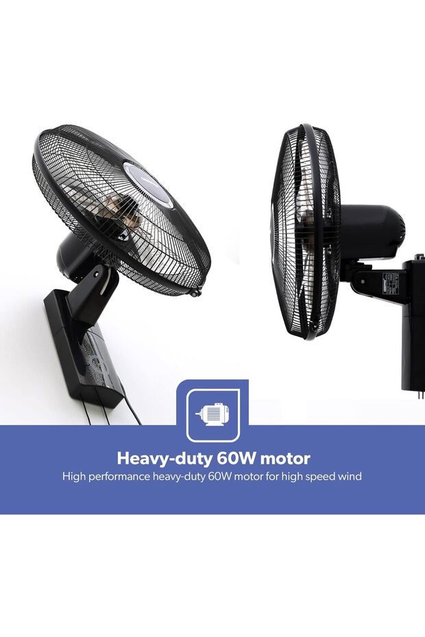 16-Inch Table Fan | 3 Speed Settings With Oscillating/Rotating And Static Feature | Electric - 7