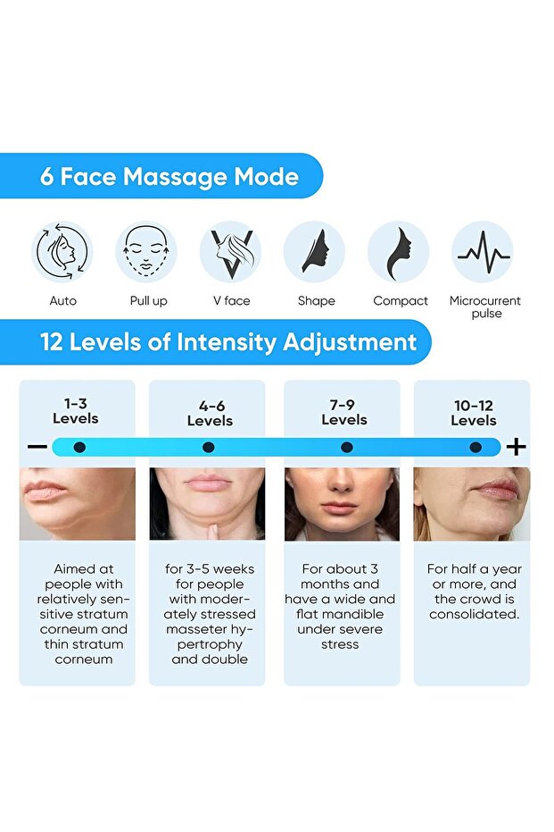 Facial Slimming Lifting Machine,V Face Massager, Double Chin Reducer, 6 Modes, 12 Intensity Levels - 2