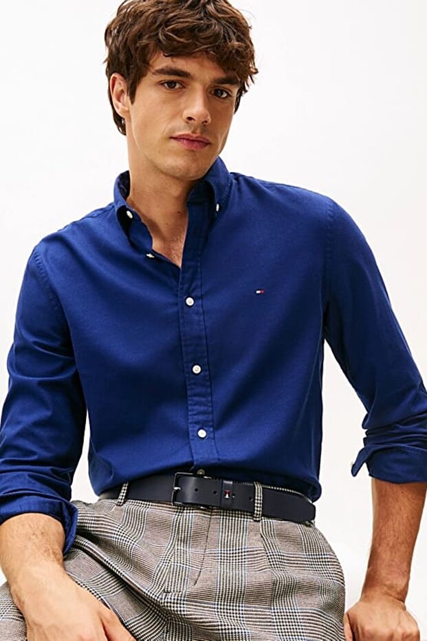 Erkek Flex Flannel Regular Fit Gömlek - Mavi - 4