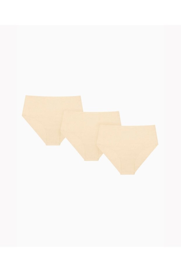 NBB Laser Cut Regular Waist 3 Pack Panties (Burgundy, Skin, Black, Powder)