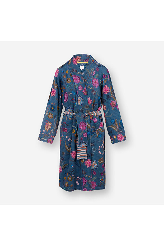 Nisha Mavi Viscose Kimono - 2