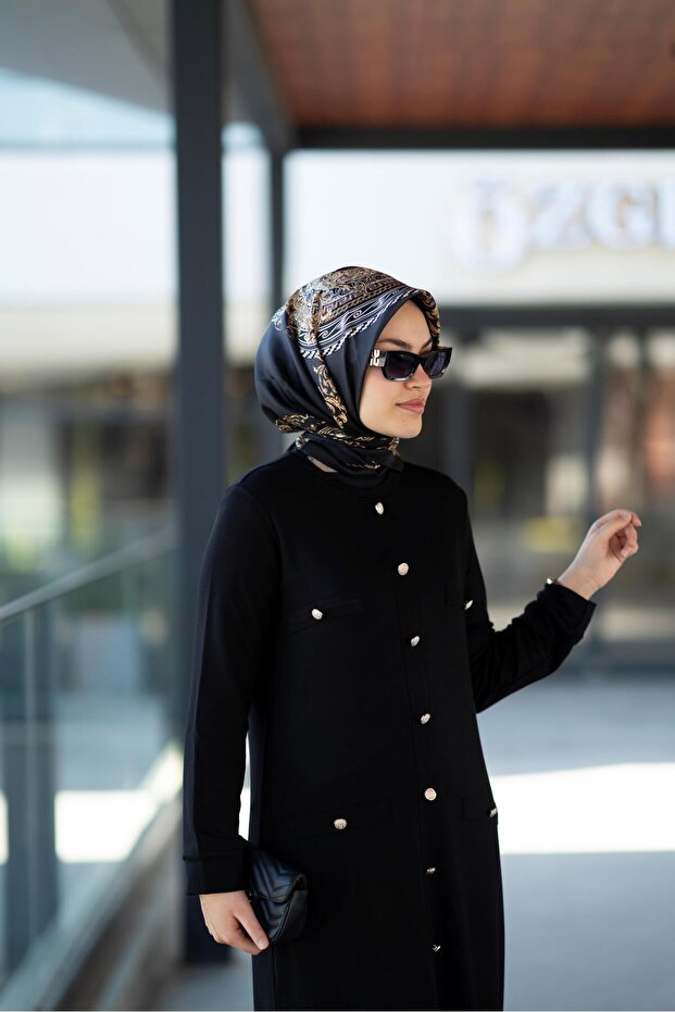 Günlük Şık Siyah Bambu Beyond Elbise - 5