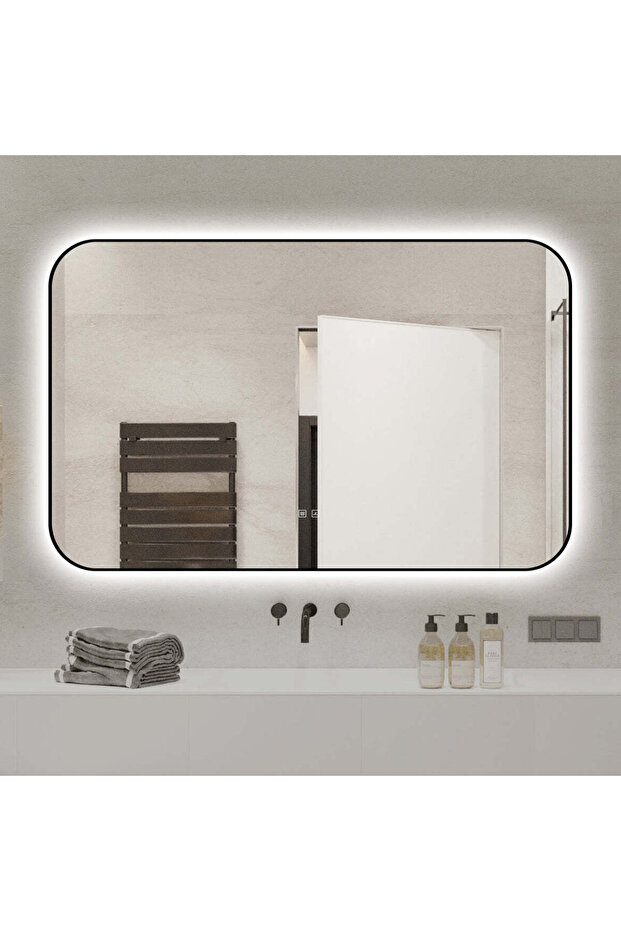 LED Mirror with Touch, with Defog Function, Black Frame, 110 x 70 cm, J187-11070 - 4