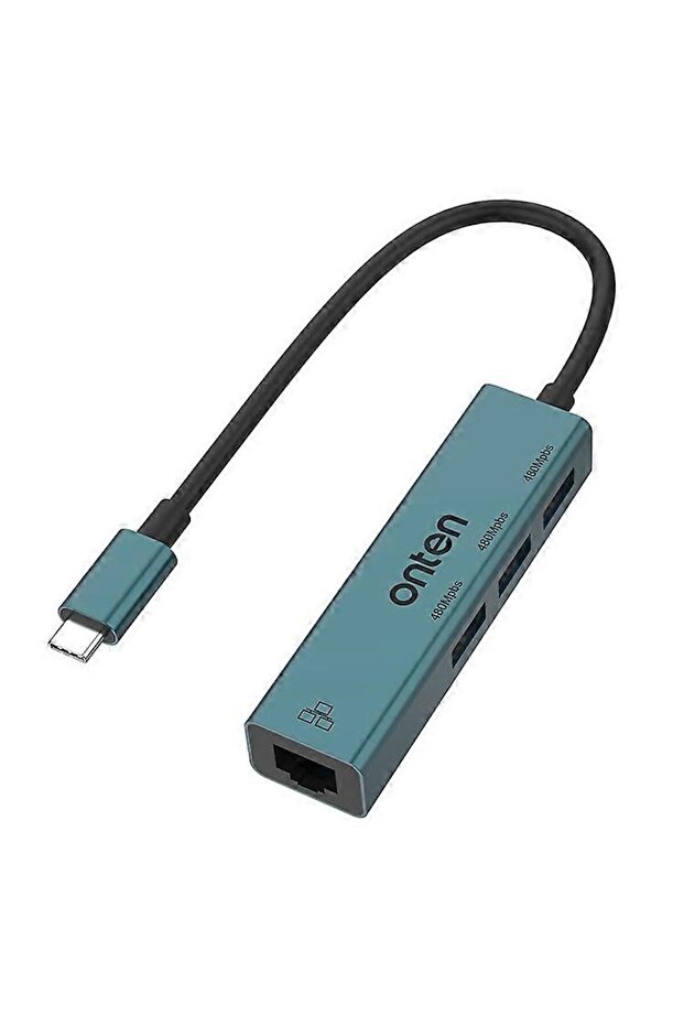 95226 محول إيثرنت من النوع C إلى RJ45 + 3 منافذ USB2.0 موزع USB 4 في 1