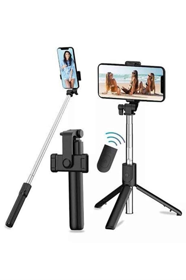 Nrzsnt Tripod Selfie Stick Bluetooth Controlled Wireless (121226) with Led Light - 5