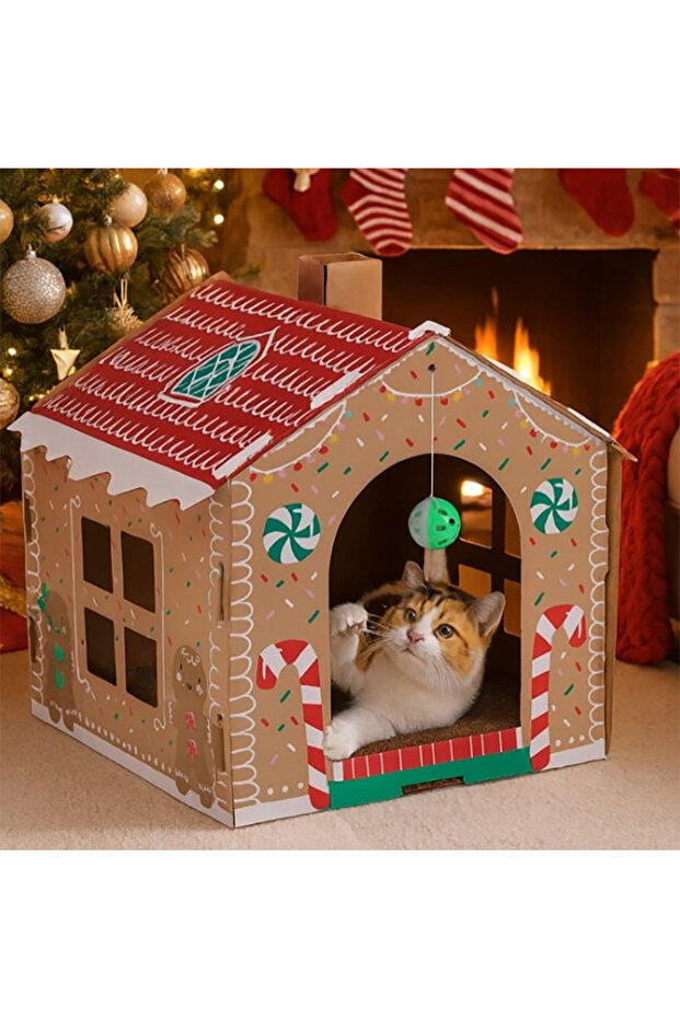 Gingerbread Cat House Decor - 2