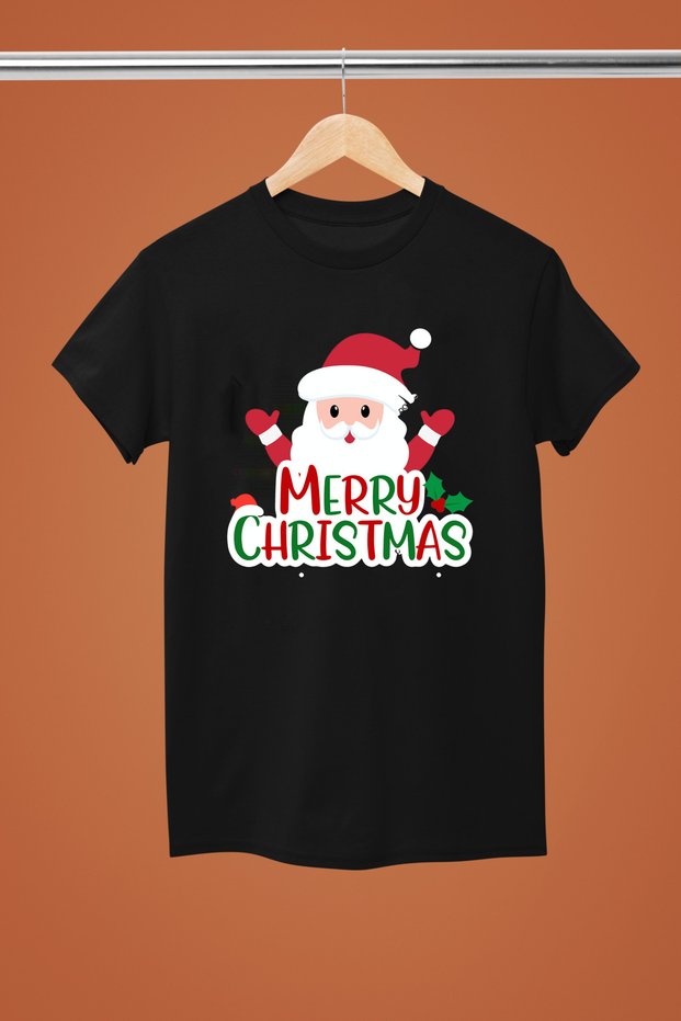 Christmas Merry Christmas Printed 100% Cotton Soft Texture Circular Neck Children's Christmas T-Shirt