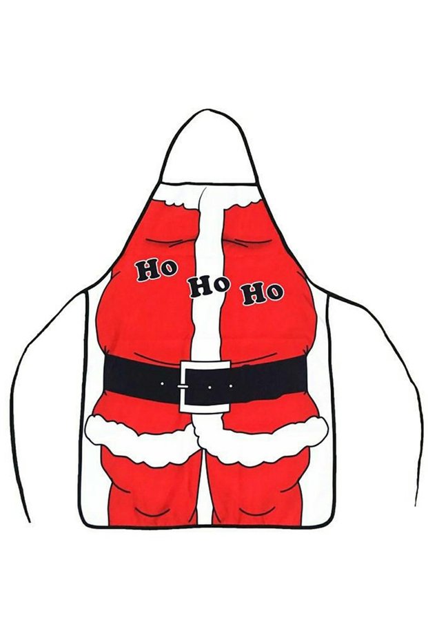 Kitchen apron, Santa Claus pattern, polyester, red, 72x52 cm