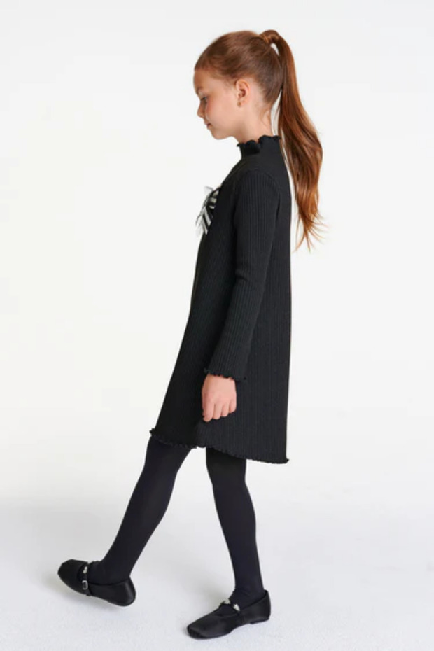 DSL0476 Siyah Örme Elbise - 3