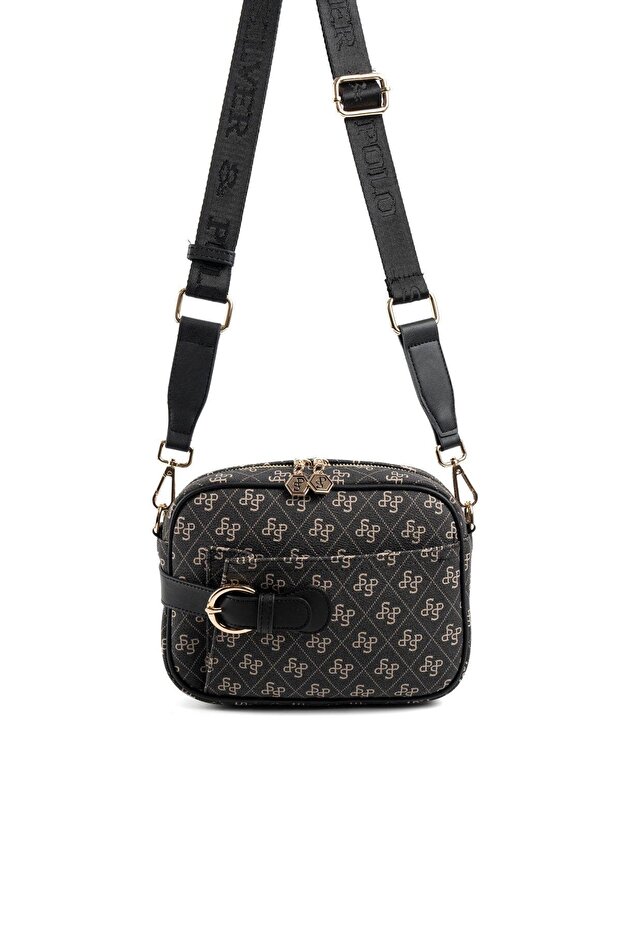 Smoked - Black Monogram Women's Crossbody Bag Sp1256