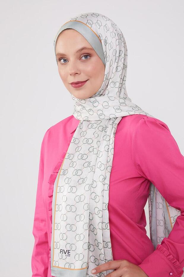 شال ذو نمط حلقي باللون الأخضر النعناعي