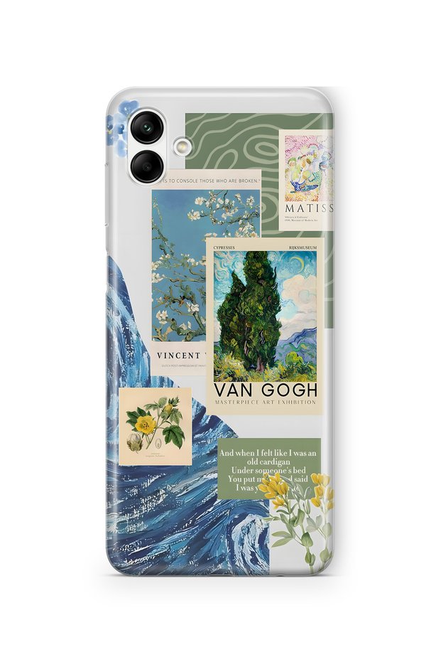 Samsung Galaxy A06 Compatible Van Gogh Patterned Transparent Phone Case