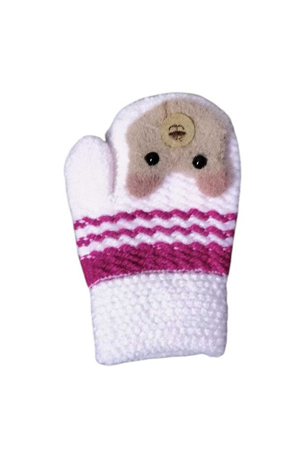 Kitti 1-3 Yaş Kız Çocuk Figürlü Örme Eldiven - 1