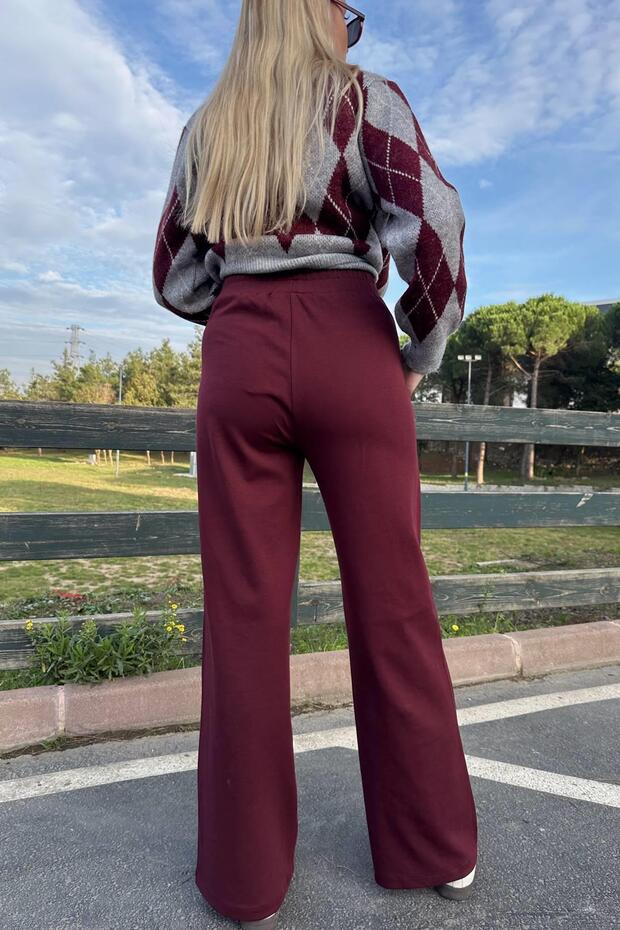 DİKİŞ DETAYLI BOL PANTOLON - 4