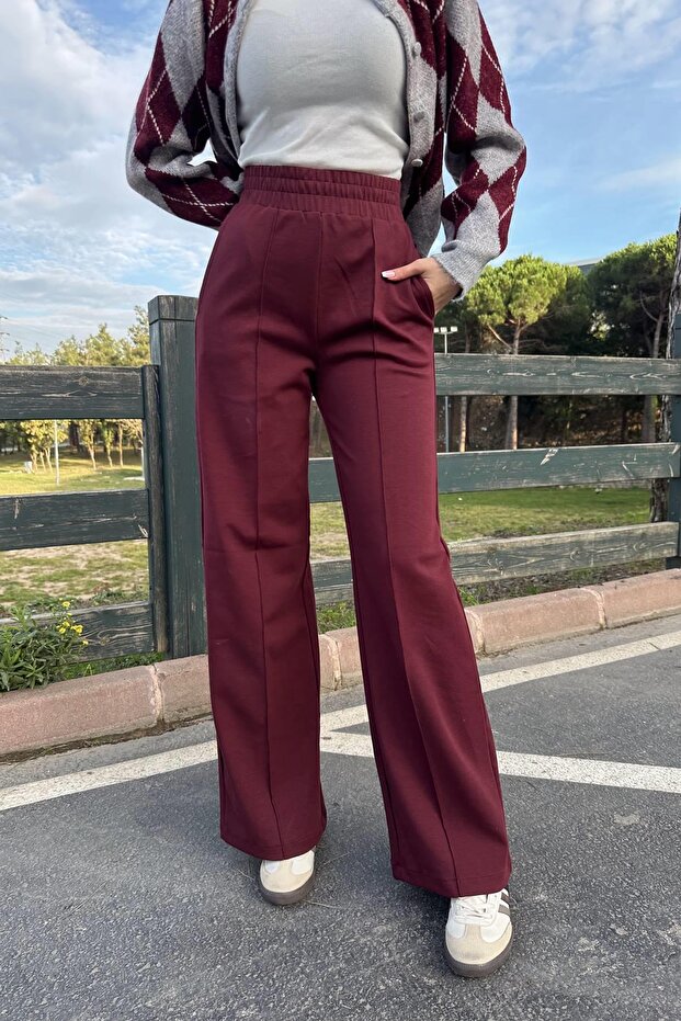 DİKİŞ DETAYLI BOL PANTOLON - 2