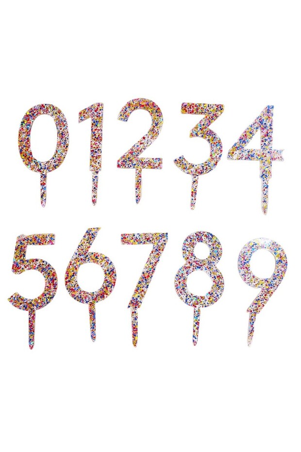 Plastic Cake Topper, Number 0, - 2