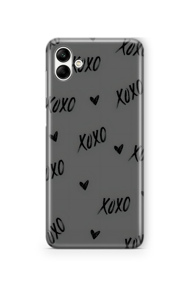 Samsung Galaxy A05 Compatible Xoxo Patterned Transparent Phone Case