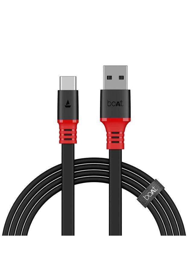Type C A750 6.5A Flat Super Fast Charging Cable, 1.5M Length Cable, Rebellious Black
