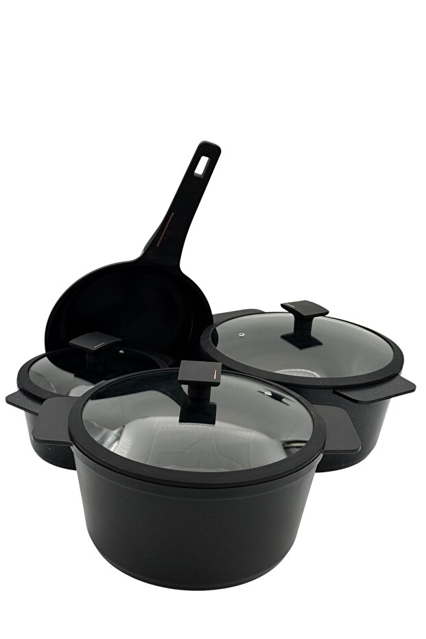 طقم أواني طهي بي آند دي 7 قطع باللون الأسود - 1