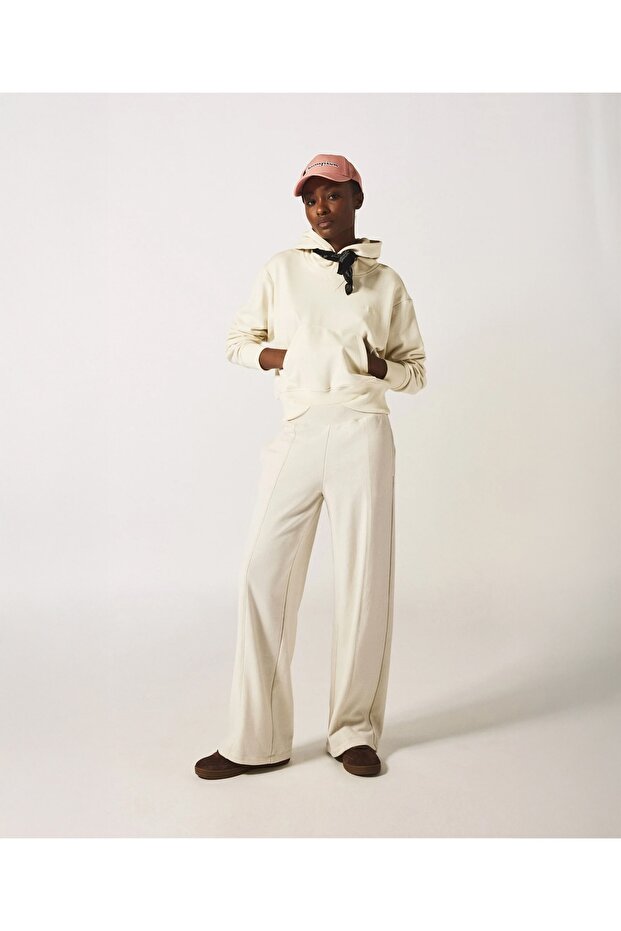 Eco Future Wide Leg Pants Beige Women's Sweatpants -117824-Ys141