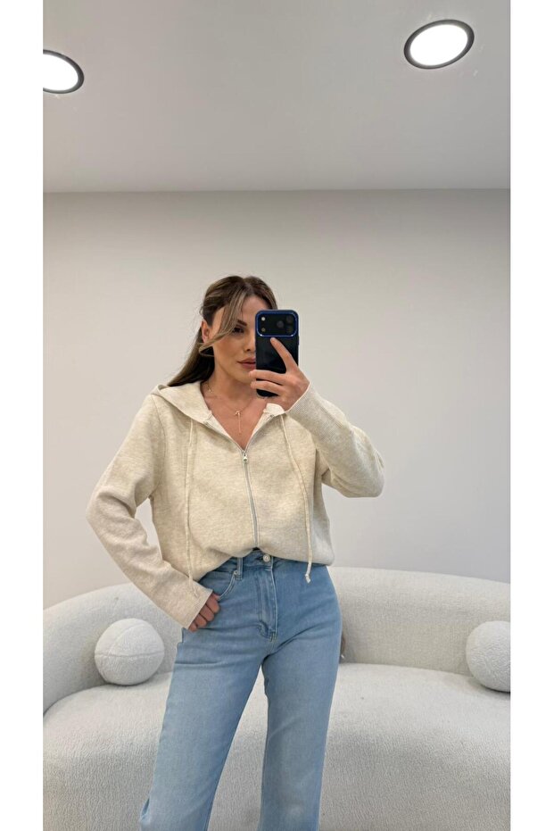 FERMUARLI KAPŞONLU HIRKA EKRU - 1