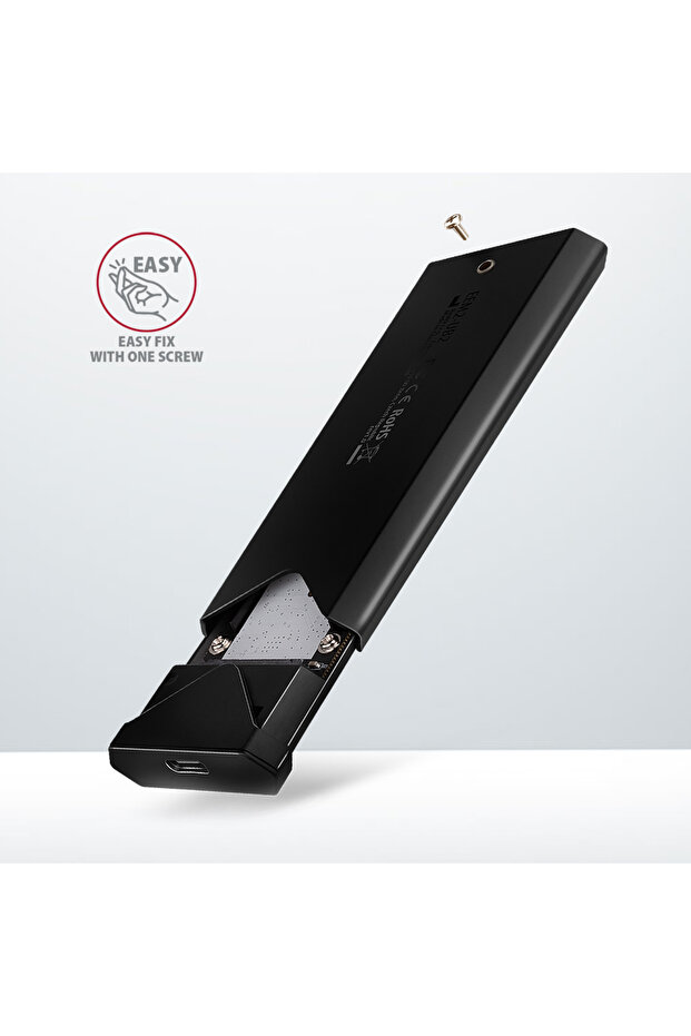 AXAGON External USB-C 10Gbps metal box for M.2 NVMe SSD disks - 3