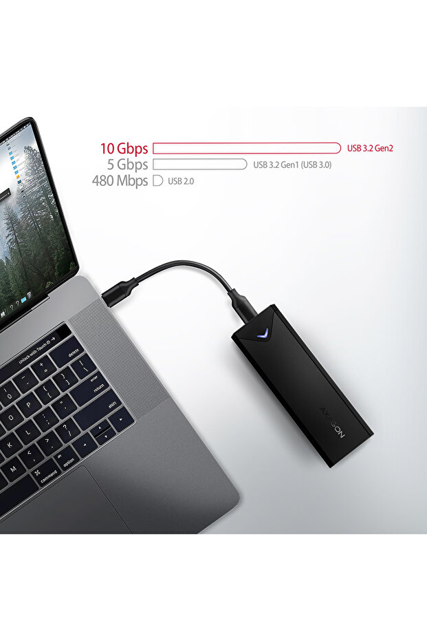 AXAGON External USB-C 10Gbps metal box for M.2 NVMe SSD disks - 7
