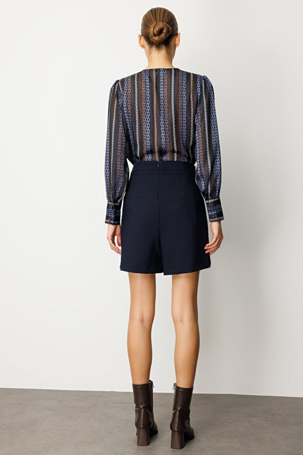 Beli Broşlu Şort Etek - 6