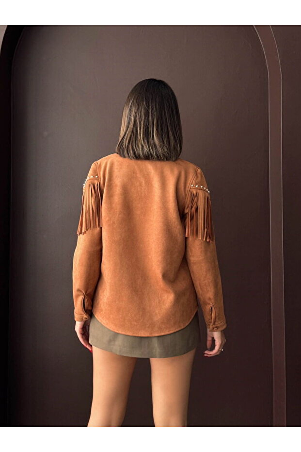 PÜSKÜLLÜ DROPLU SCUBA SÜET GÖMLEK - 4