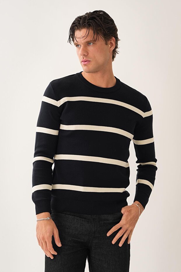 Striped knit sweater