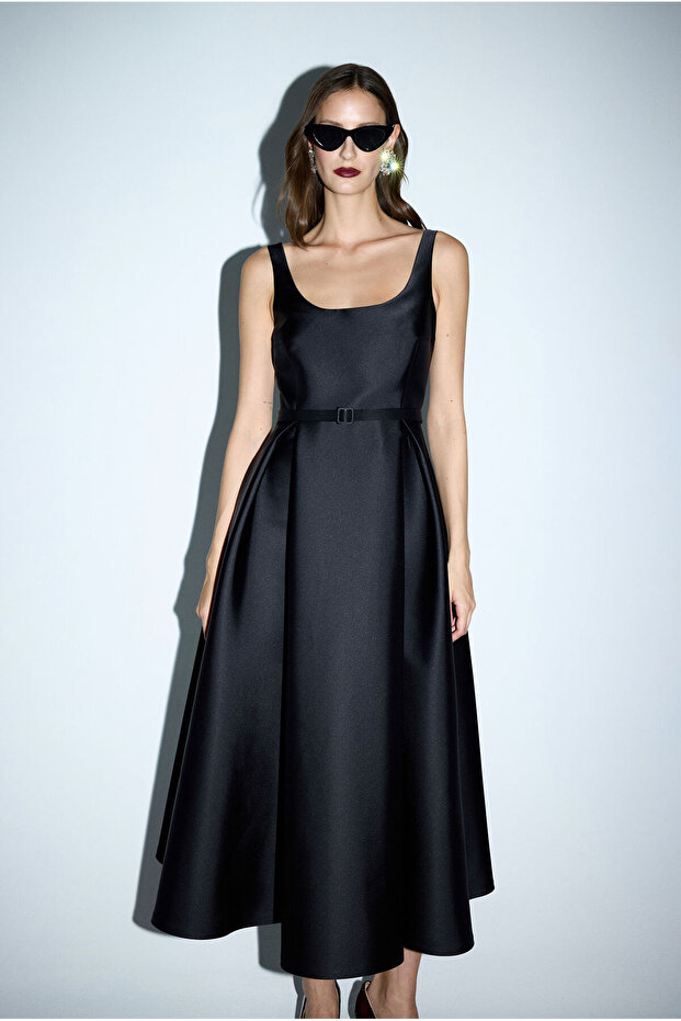 Mert Aslan Kolsuz Midi Boy Elbise - 2