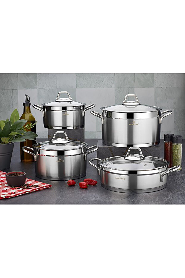 Anna Silver 8 Parça Çelik Tencere Seti - 1